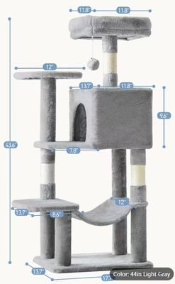 Multi-Level Monkey Tower (Pink, Gray or Silver)