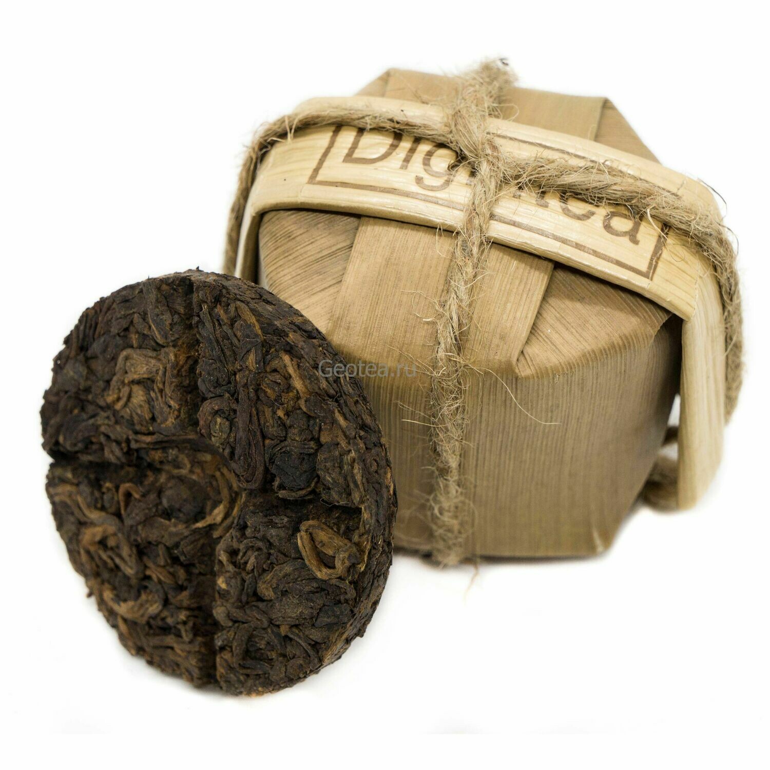 Чай Шу Пуэр "Digintea tea flapjacks" в бамбуке, 75гр.
