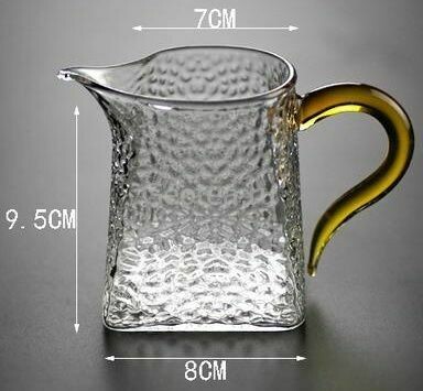 Ча Хай / Сливник "Мятое стекло" с желтой ручкой, 300мл.