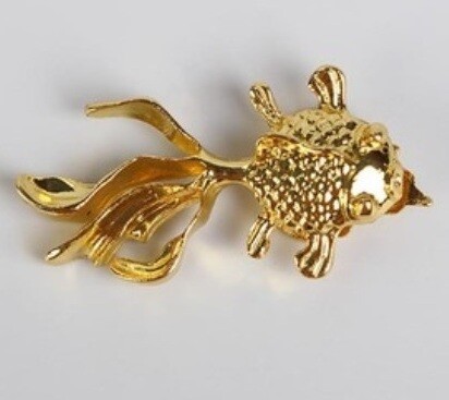Чайная фигурка прищепка "Золотая рыбка" металл