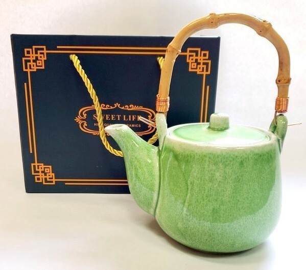 Чайник "Зеленый песок" в подарочной коробке, 1000мл., керамика