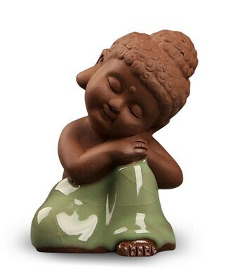 Чайная фигурка "Маленький будда2", селадоновая глазурь, керамика