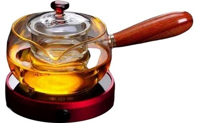 Чайник для варки с боковой деревянной ручкой, стекло, 500мл.