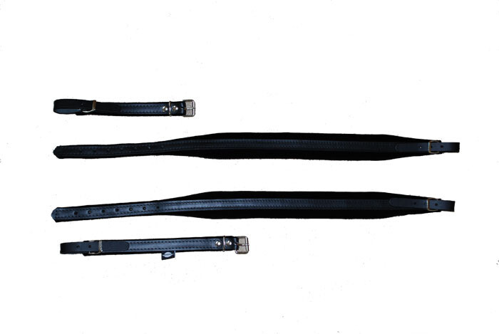 Black Leather Padded Accordion Straps 48/72 Bass