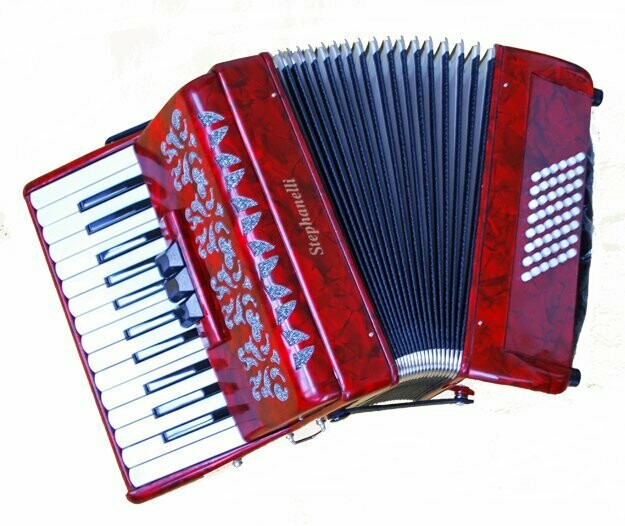 S/H Stephanelli 48 Bass Piano Accordion inc Hard Case.