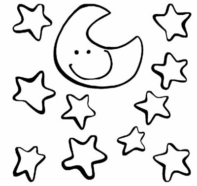 Luna y estrellas