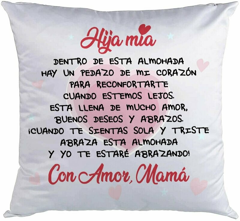 Cojín de raso 'El corazón de Mamá'