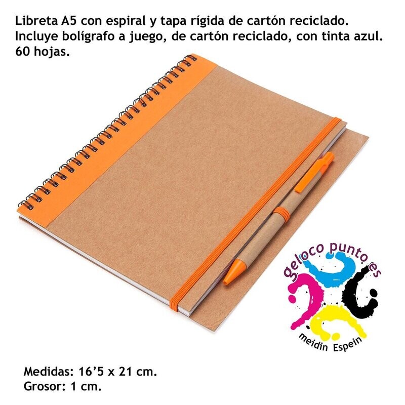 Libreta de cartón reciclado