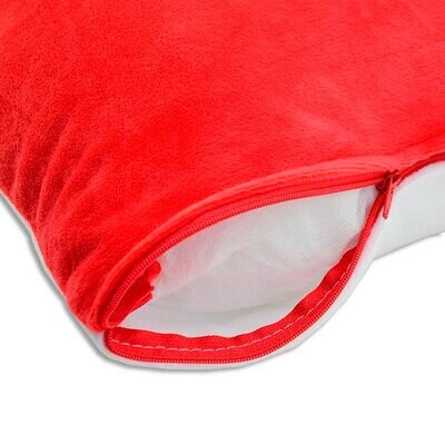 Cojín de felpa trasera roja