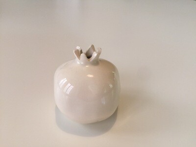 Small Ceramic Pomegranate / White
3&quot; X 2.25&quot;
