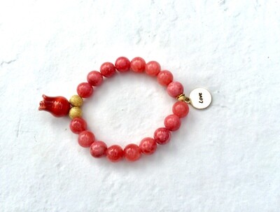 The Love Pomegranate Bracelet with Love Charm