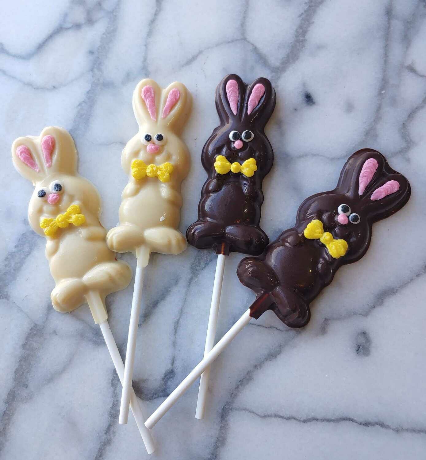 Solid Chocolate Bunny Sucker