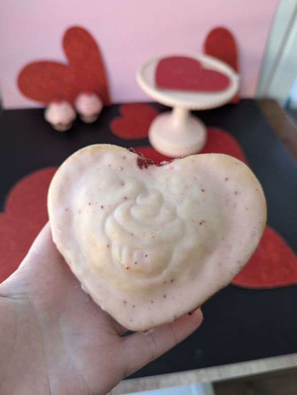 Strawberry heart toaster treats