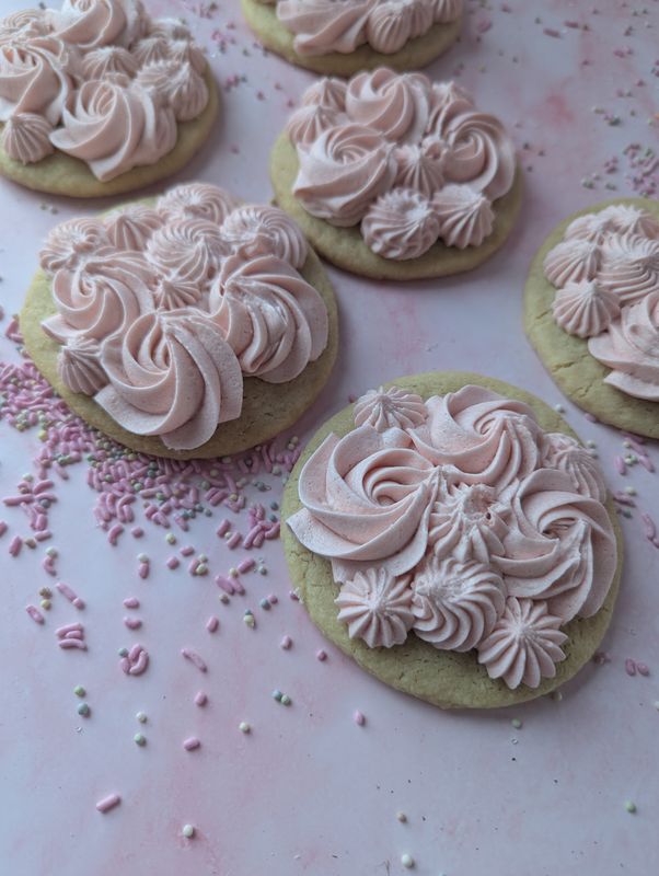 Strawberry Rosette cookies