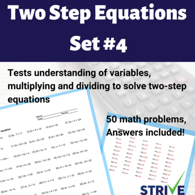 Two Step Equations - Set 4