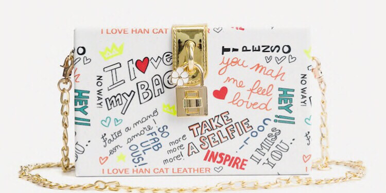 Slogan Chain Crossbody