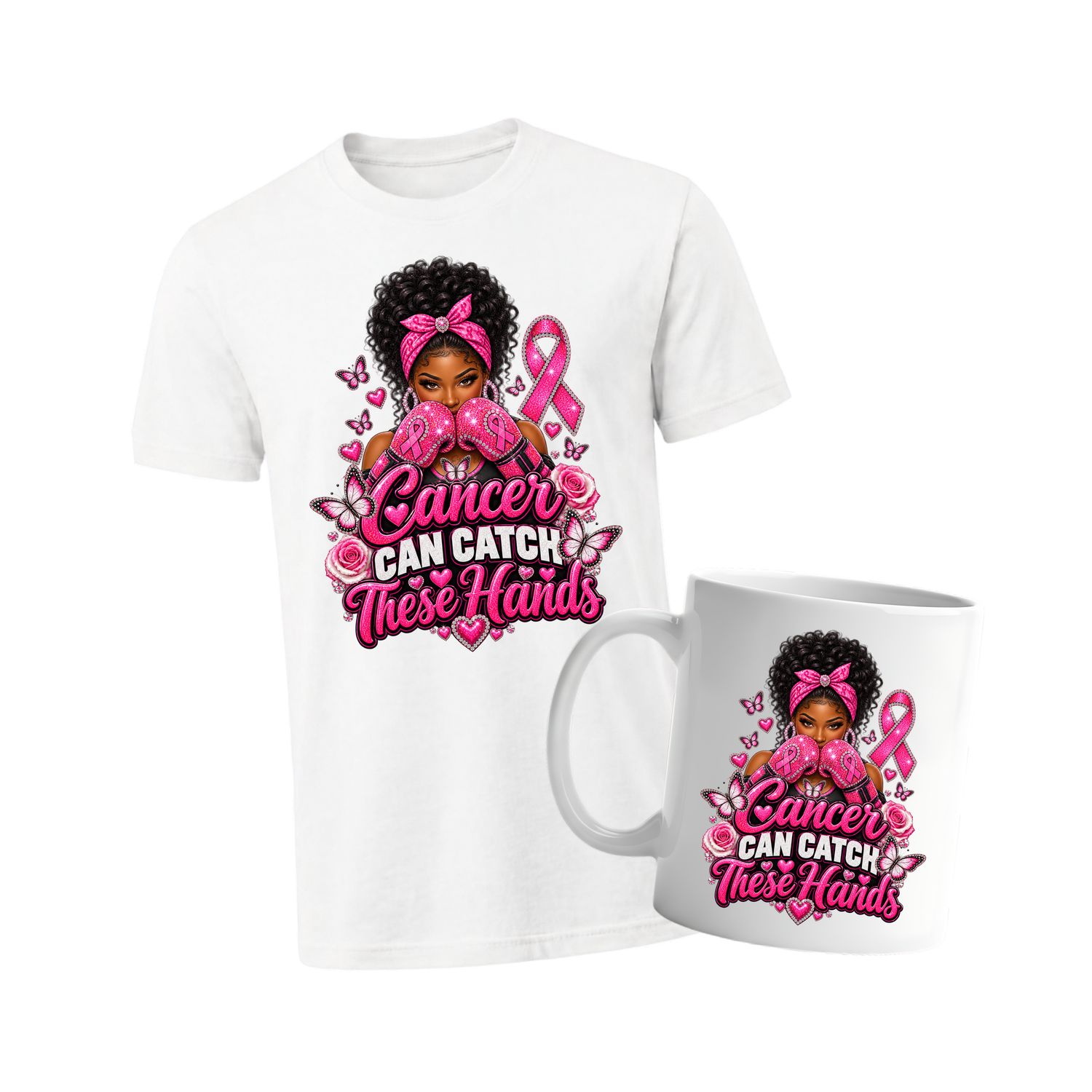 Breast Cancer Awareness Boxing T-Shirt Set