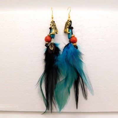 Boot Strapped Feather Earrings
