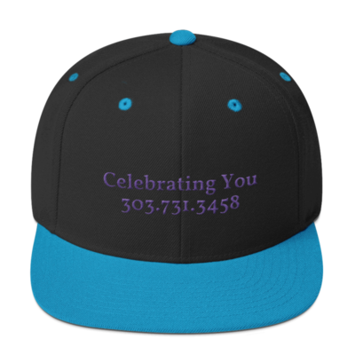 Celebrating You Designer Snapback Yupoong Hat - WNO Embroidered - Purple