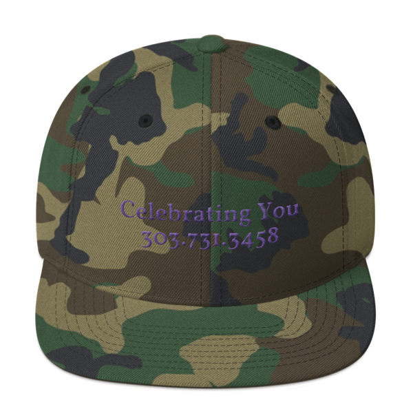 Celebrating You Designer Snapback Yupoong Hat - WNO Embroidered - Purple