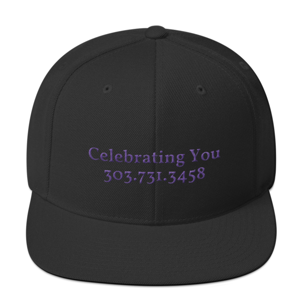 Celebrating You Designer Snapback Yupoong Hat - WNO Embroidered - Purple