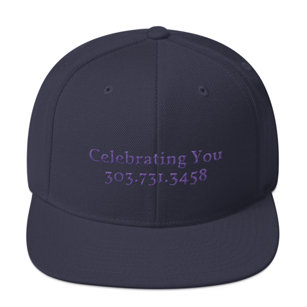 Celebrating You Designer Snapback Yupoong Hat - WNO Embroidered - Purple