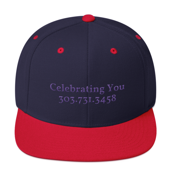 Celebrating You Designer Snapback Yupoong Hat - WNO Embroidered - Purple