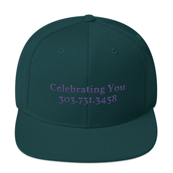 Celebrating You Designer Snapback Yupoong Hat - WNO Embroidered - Purple