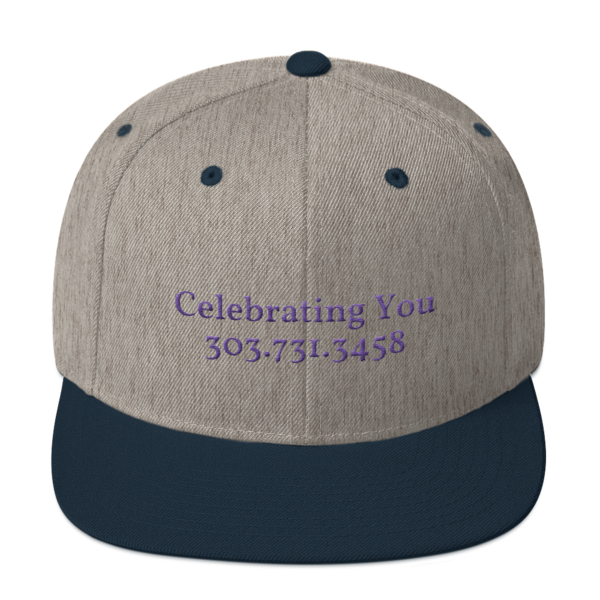 Celebrating You Designer Snapback Yupoong Hat - WNO Embroidered - Purple