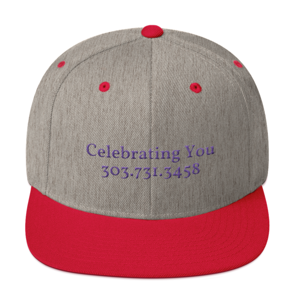 Celebrating You Designer Snapback Yupoong Hat - WNO Embroidered - Purple