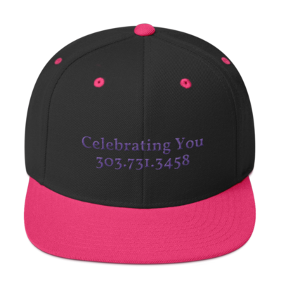Celebrating You Designer Snapback Yupoong Hat - WNO Embroidered - Purple