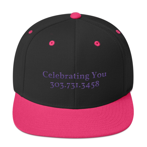 Celebrating You Designer Snapback Yupoong Hat - WNO Embroidered - Purple