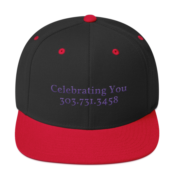 Celebrating You Designer Snapback Yupoong Hat - WNO Embroidered - Purple