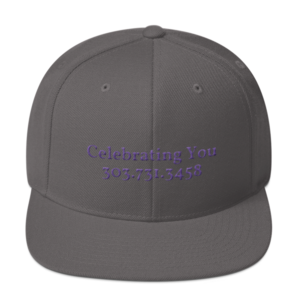 Celebrating You Designer Snapback Yupoong Hat - WNO Embroidered - Purple