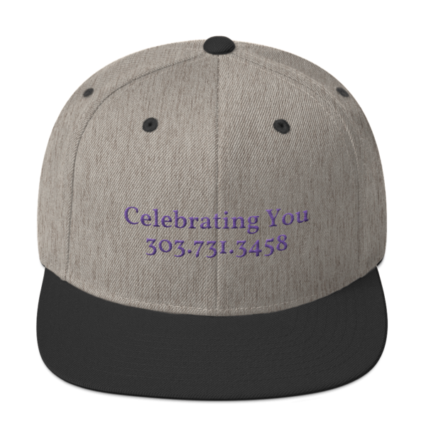Celebrating You Designer Snapback Yupoong Hat - WNO Embroidered - Purple