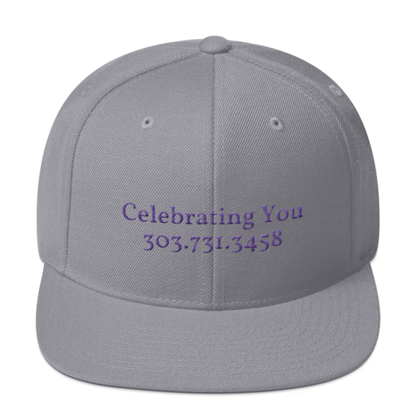 Celebrating You Designer Snapback Yupoong Hat - WNO Embroidered - Purple