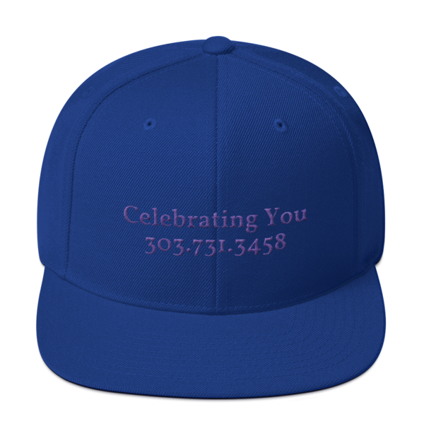 Celebrating You Designer Snapback Yupoong Hat - WNO Embroidered - Purple