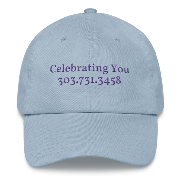 Celebrating You Designer Baseball Yupoong Hat - WNO Embroidered - Purple