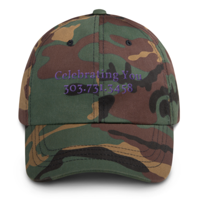 Celebrating You Designer Baseball Yupoong Hat - WNO Embroidered - Purple