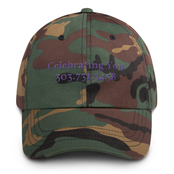 Celebrating You Designer Baseball Yupoong Hat - WNO Embroidered - Purple