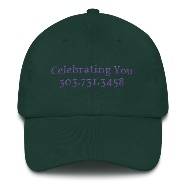 Celebrating You Designer Baseball Yupoong Hat - WNO Embroidered - Purple