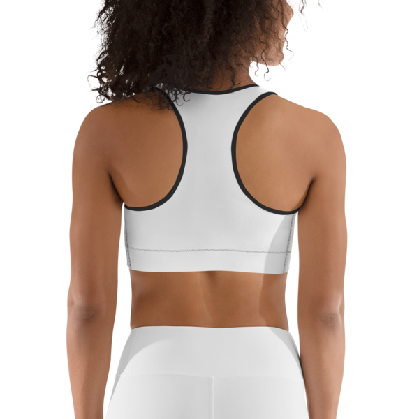 Celebrating You Designer Sports Bra - WONO - Purple on White