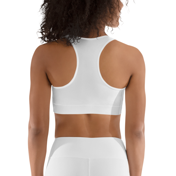Celebrating You Designer Sports Bra - WONO - Purple on White