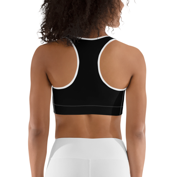 Celebrating You Designer Sports Bra - WONO - Purple on Black