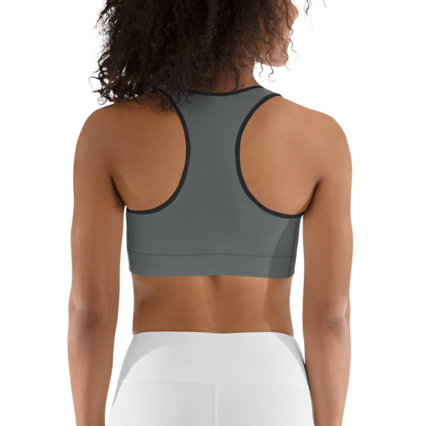 Celebrating You Designer Sports Bra - WONO - Purple on Dark Grey