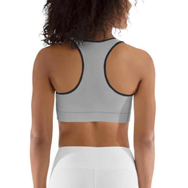 Celebrating You Designer Sports Bra - WONO - Purple on Light Grey