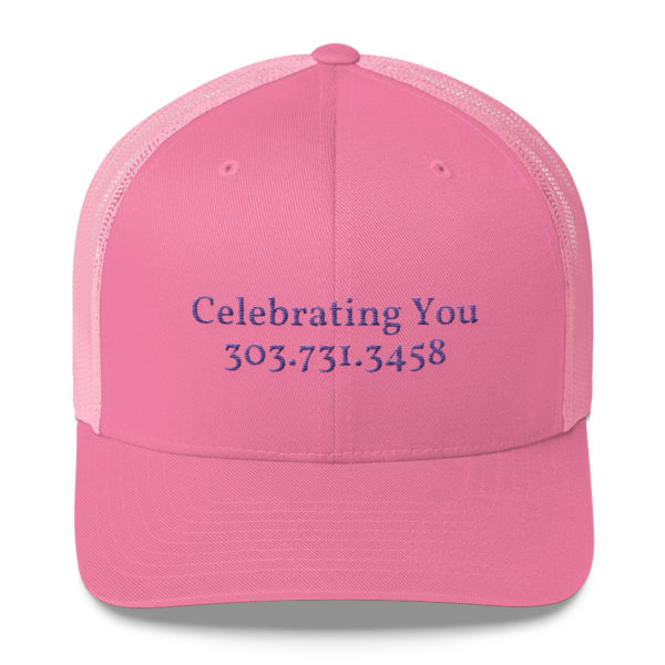 Celebrating You Designer Yupoong Trucker Hat - WNO Embroidered - Purple