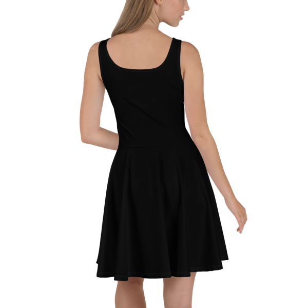 Celebrating You Designer Skater Dress with White Trim - WONO - Nude on Black
