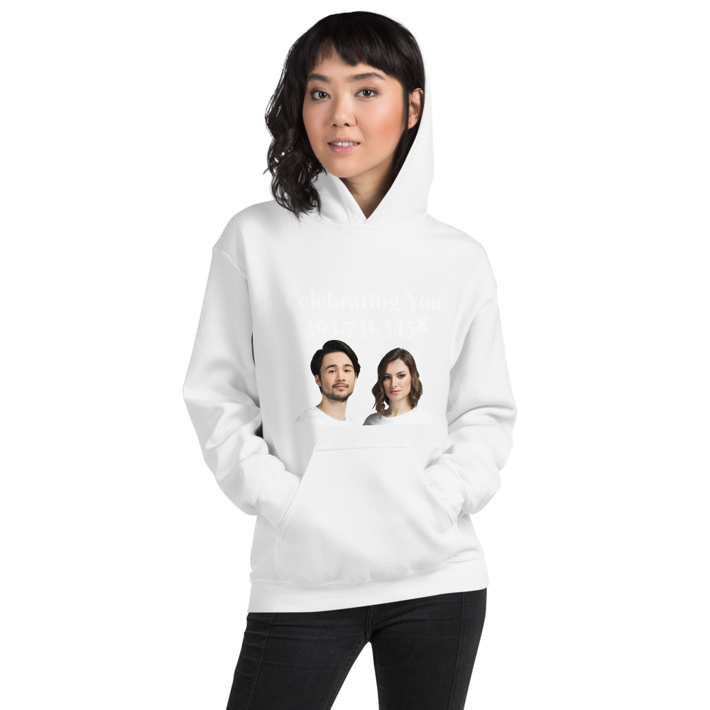 Celebrating You Designer Hooded Sweatshirt, Color: White, Size: S