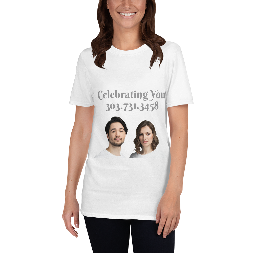 Celebrating You Designer Short-Sleeve Unisex T-Shirt, Color: White, Size: S